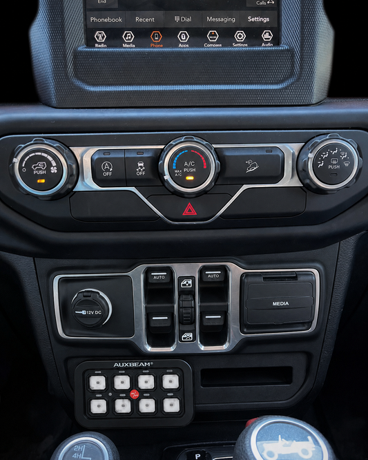 Auxbeam Switch Panel Mount Compatible with Jeep Wrangler JL/Gladiator JT